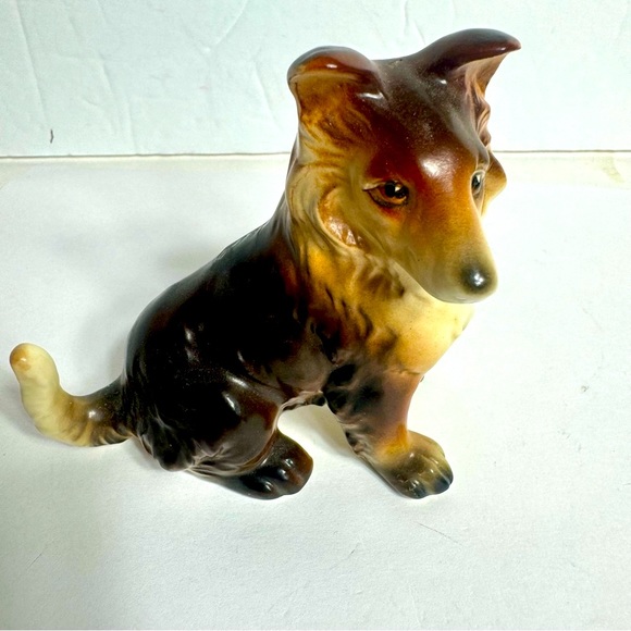 Vintage Ceramic Collie Dog Figurine Puppy Japan 3.5" Tall - Picture 1 of 10